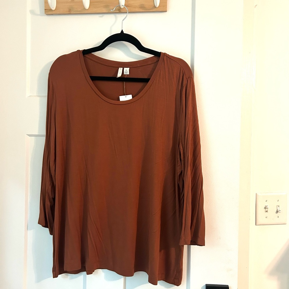 Brown Oversized 3/4 Sleeve Tunic